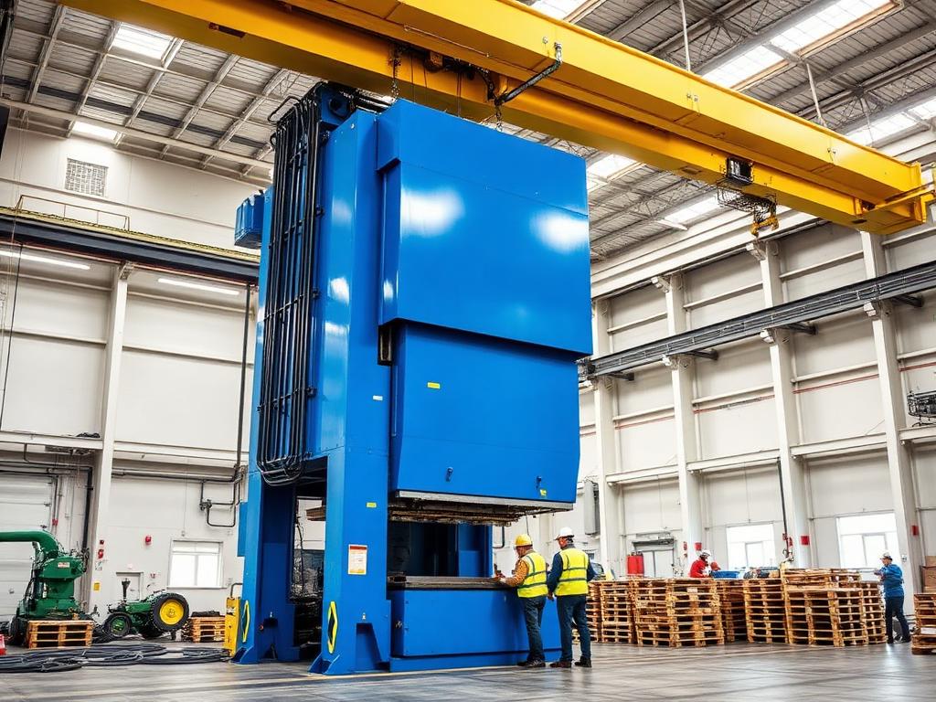 Industrial press brake in factory hall